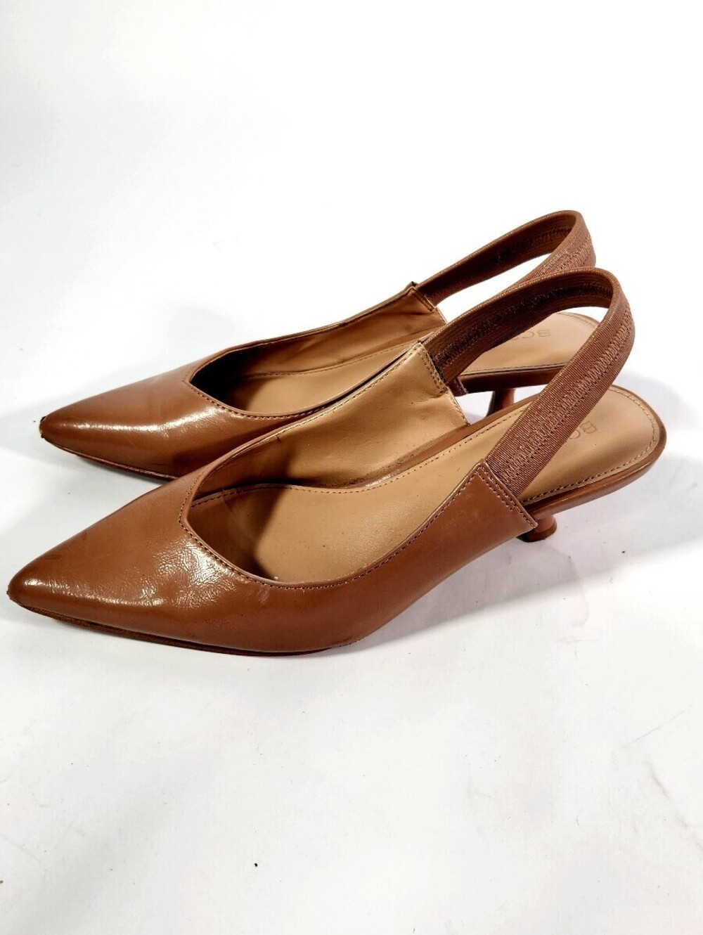 BCBGeneration Women's Brown Pointed Toe Slingback Heels - Picture 2 of 5
